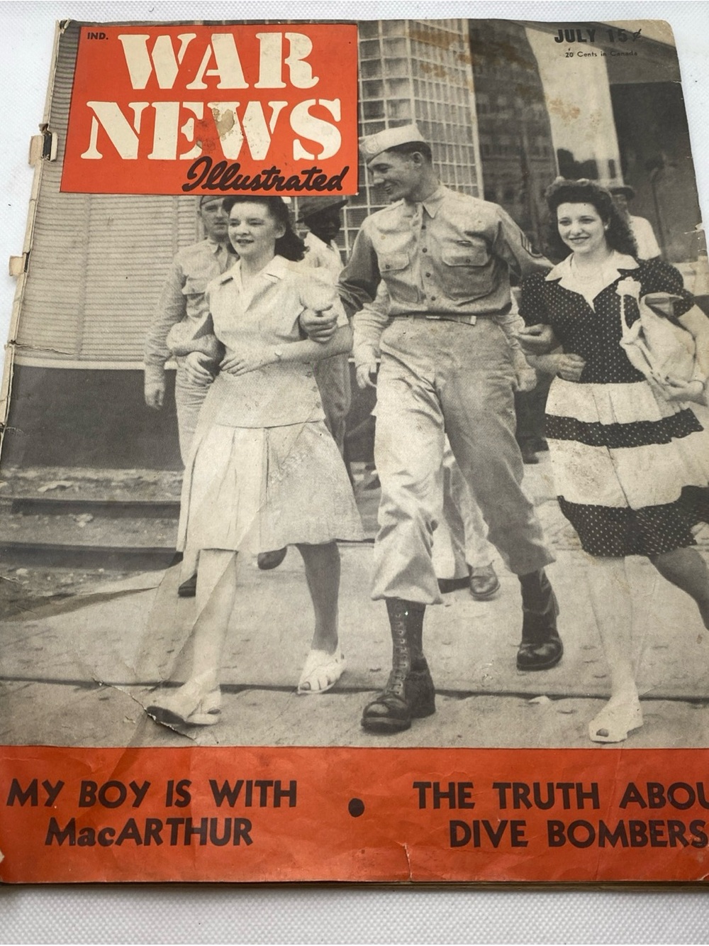 Vintage War News Illustrated Magazine - Orange Cover